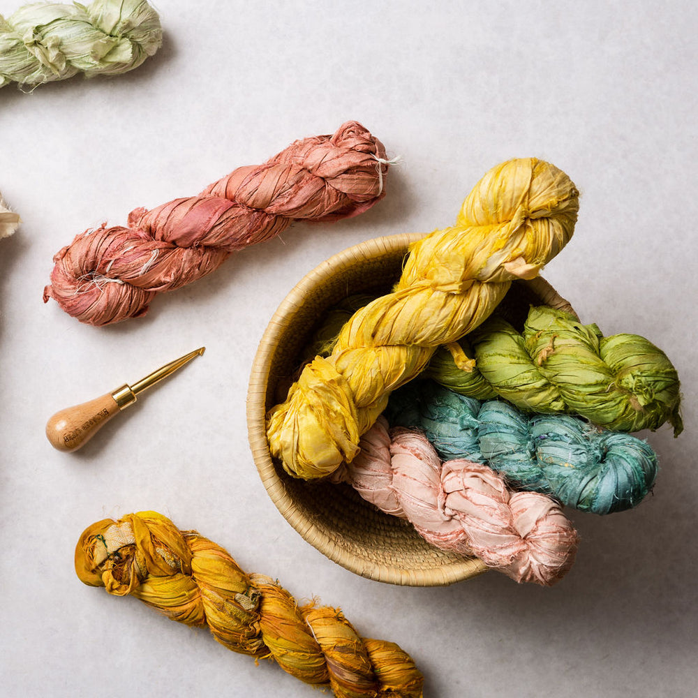 Sari Silk Ribbon 1/2 to 1 wide 5 yds Hand Dyed Rainbow – Sweet